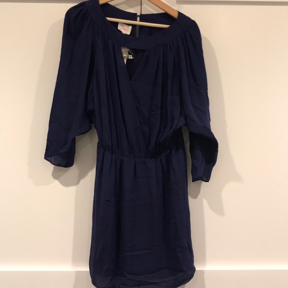 Parker Midnight Long Sleeve Dolman Slit Wrap; Sz M